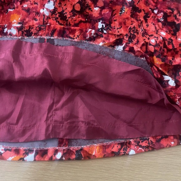 Women's Vintage 60s 70s Handmade Floral Red 3/4 Sleeve One Of A Kind Dress Sz 2 - Picture 3 of 7